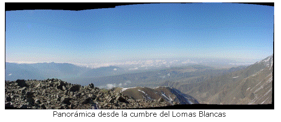 Cuadro de texto:  Panormica desde la cumbre del Lomas Blancas